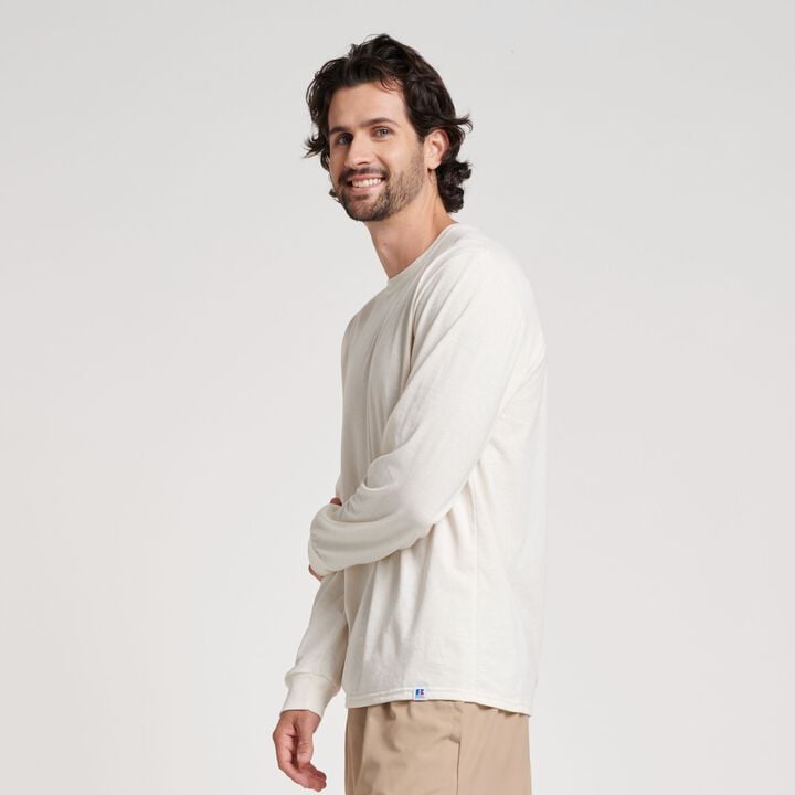 Men's Cotton Performance Long Sleeve T-Shirt Vintage White